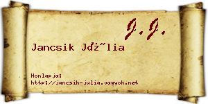 Jancsik Júlia névjegykártya