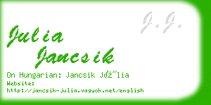 julia jancsik business card